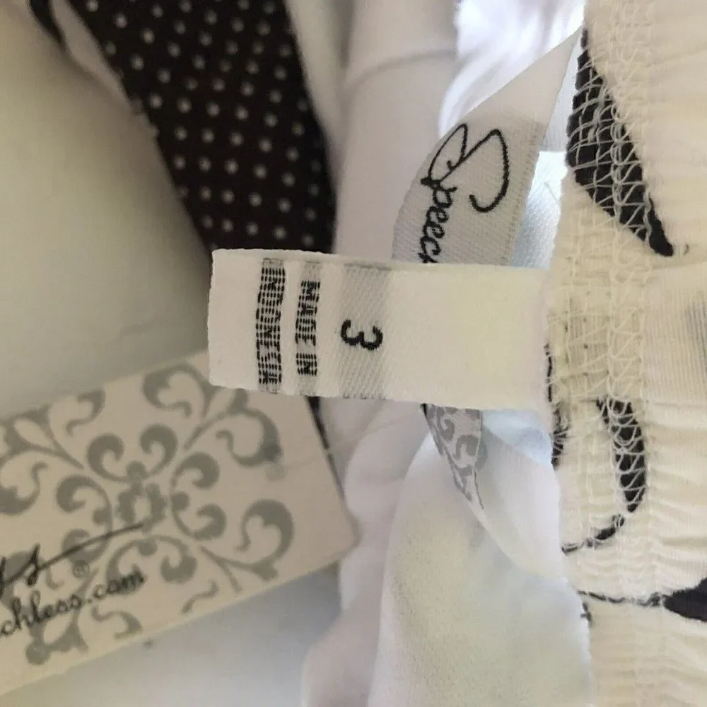 Speechless Strapless Floral Dress Size 3 Juniors Black White Blue